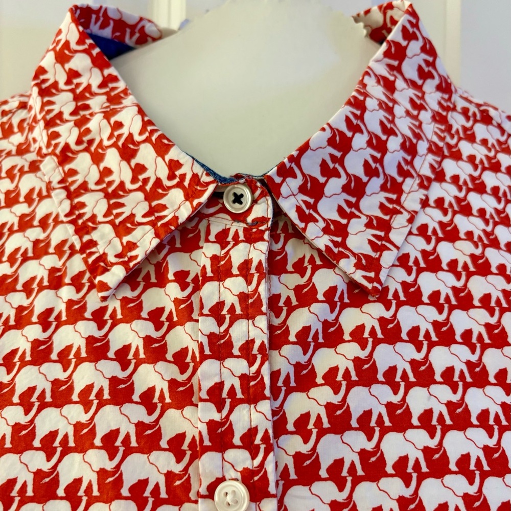 Charter Club Shirt Shop Blouse Button-Down Relaxed Elephant 14 Business Casual View 3